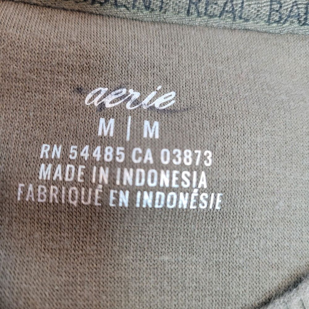Aerie Womens Green Crewneck Sweatshirt Size Med Side Slits - Picture 4 of 8